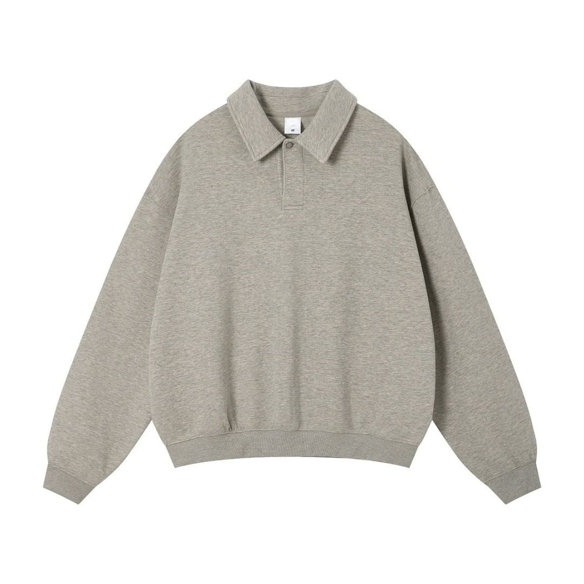 Quiet Luxury Melange Half-Placket Polo Sweatshirt