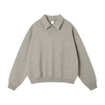 Quiet Luxury Melange Half-Placket Polo Sweatshirt
