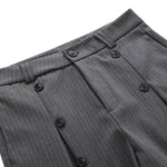 Vintage Pinstripe Wide Leg Cropped Trousers