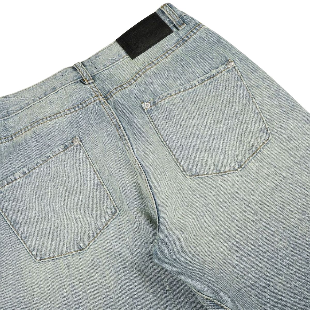 Vintage Blue Lightning Design Relaxed Denim Jeans