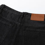 Vintage Washed Black Whiskered Wide Leg Jeans