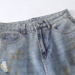 Grunge-Style Paint-Splatter Baggy Jeans