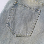 Wrinkle Wash Loose Straight Jeans