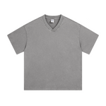 Camiseta Batik Vintage Lavada con Cuello en V de 7.5 oz