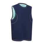 Contrast Stitching Sleeveless Crew Neck Casual Sport Tee