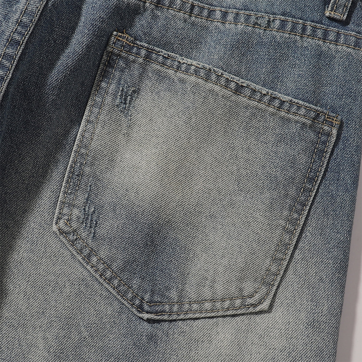 Faded Wash Vintage Relaxed Wide Leg Denim Jeans