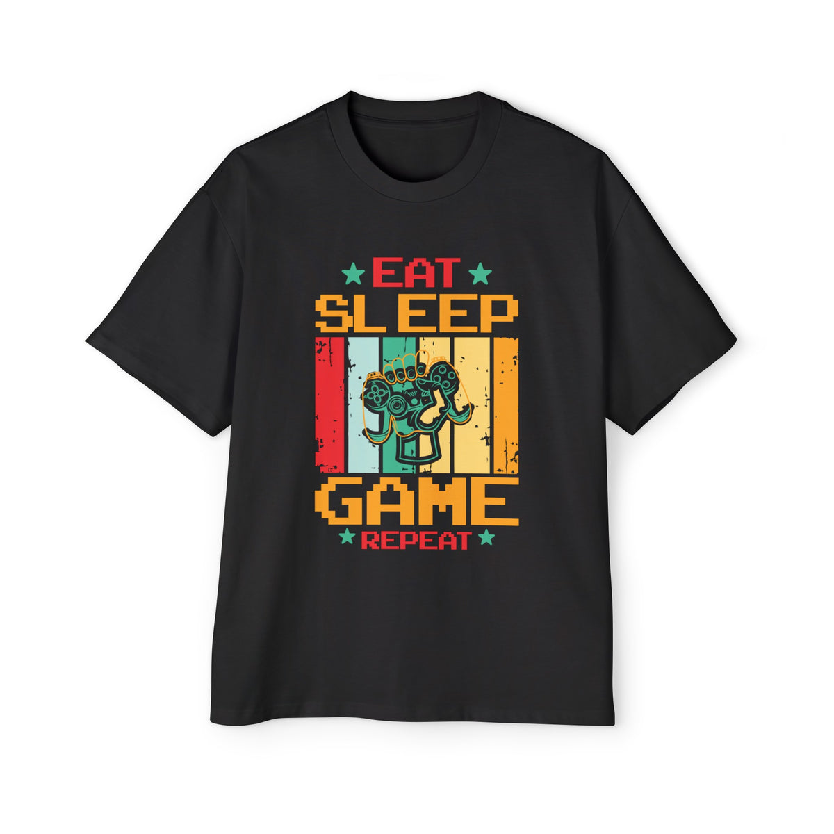 Eat Sleep Game Repeat Graphic Tee-INNBLAC Fashion Apparel