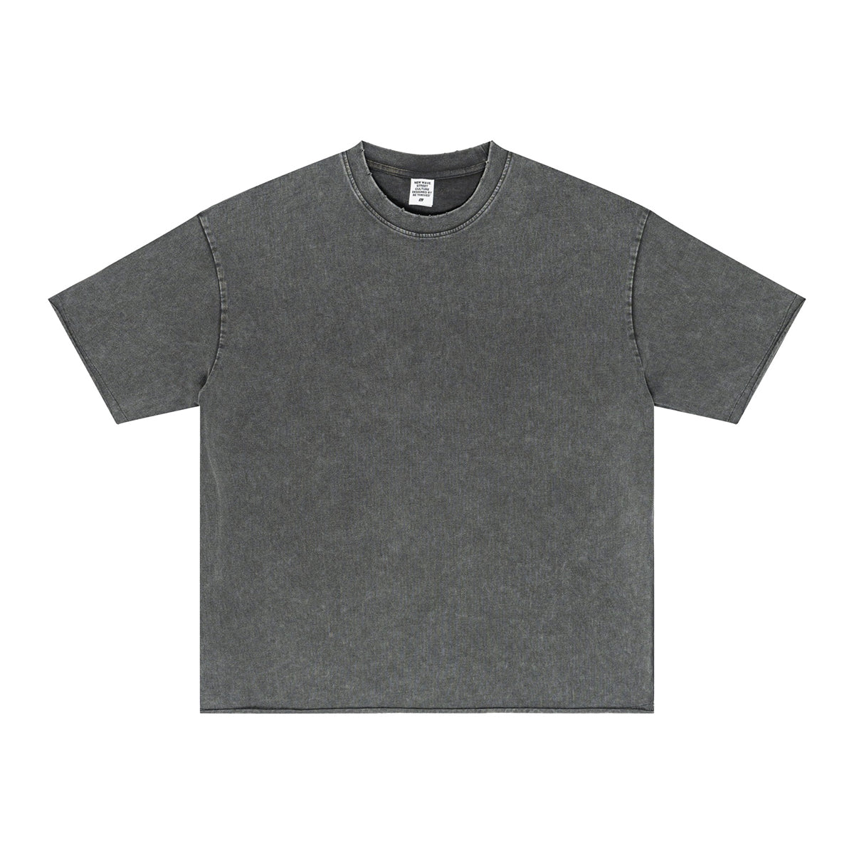 Distressed Raw Edge Washed T Shirt 8oz