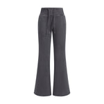 Low-Rise Washed Fleece Flare Sweatpants