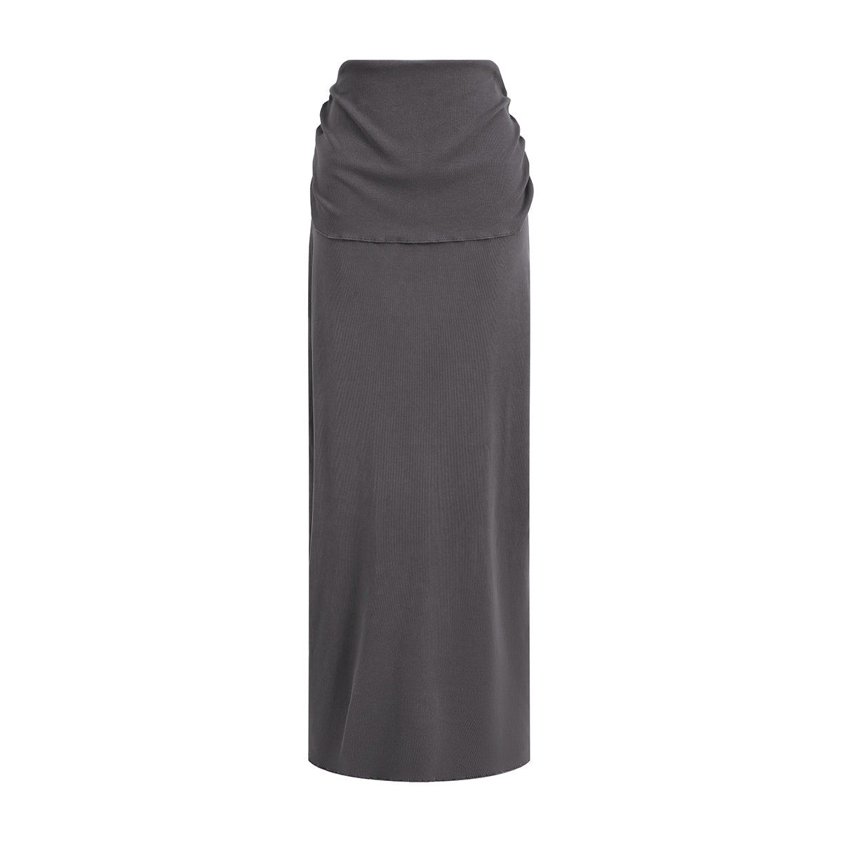 High Waist Ruched Knit Maxi Skirt