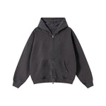 Heavyweight Washed Cotton Zip-Up Hoodie
