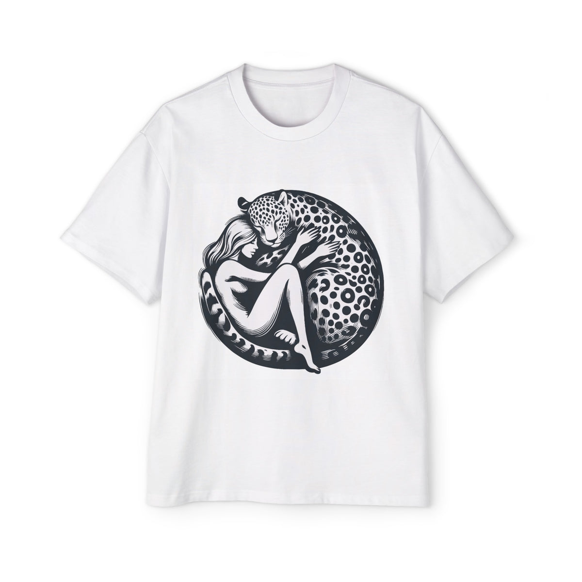 Woman Sleep With Leopard Graphic Tee-INNBLAC Fashion Apparel