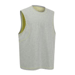 Contrast Stitching Sleeveless Crew Neck Casual Sport Tee