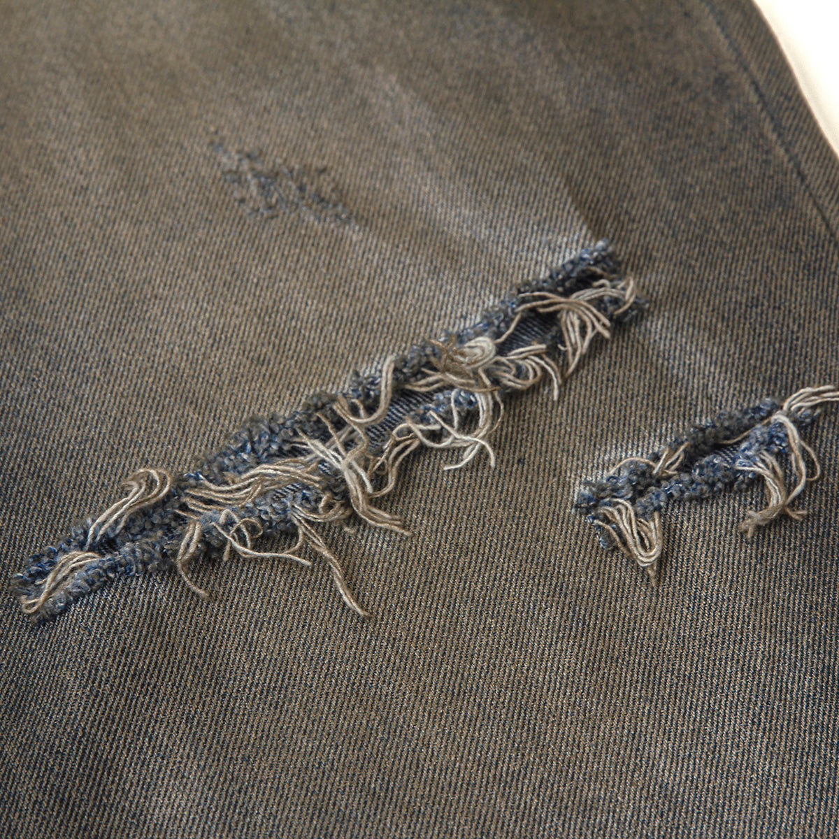 Wrinkle Wash Heavy Ripped Denim Pants