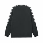 Contrast Stripes Two-Tone V-Neck Sweatshirt