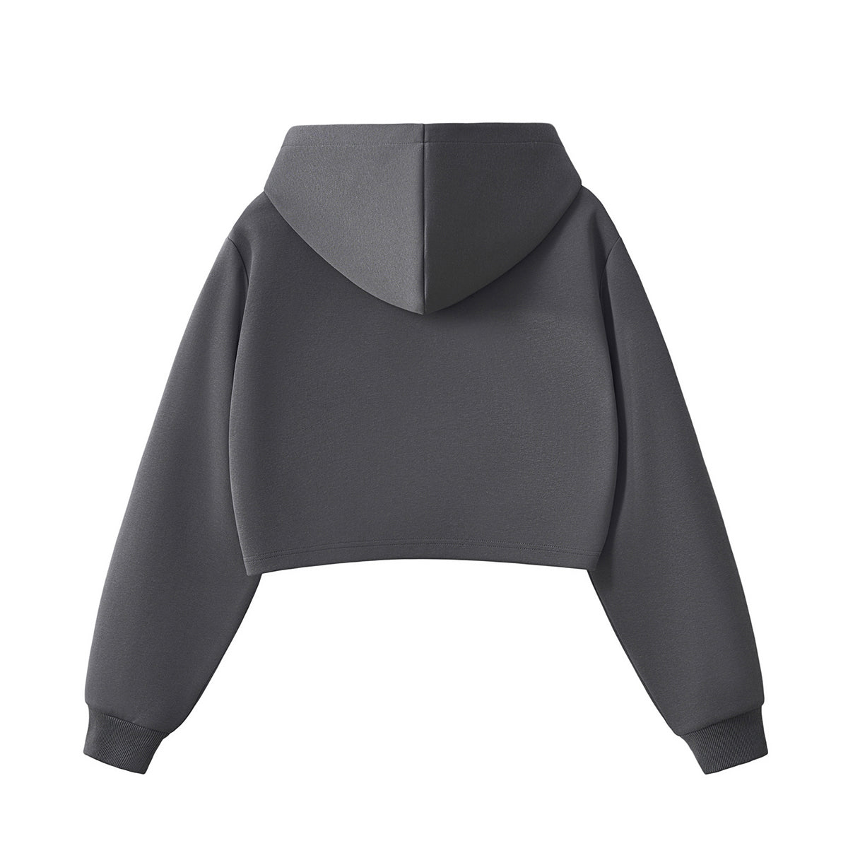 Women's Solid Zip-Front Cropped Hoodie
