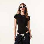 Stone Washed Short-Sleeve Bodysuit