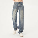 Distressed Patched Star Detail Jeans