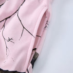 Elastic Waist Casual Pink Camo Branch Print Shorts