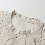 Gradient Jacquard Crack Distressed Statement Tee
