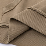 Ombre Raw Edge Kangaroo Pocket Distressed Hoodie