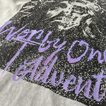 Vintage Washed Oversized Gray Print Tee