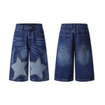 Star Patchwork Denim Bermuda Shorts