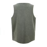 Wax-Dye Waffle Knit Vintage Washed U-Neck Vest