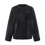 Faded Color Block Pocket Long Sleeve