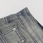 Paint Splatter Distressed Wide Leg Denim