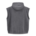 Sleeveless Zip Hoodie Casual Vest Hood Pockets Included
