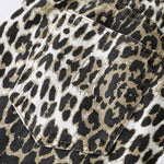 Straight Leg Leopard Bermuda Cotton Shorts