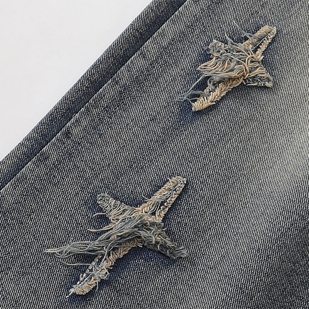 Distressed Patched Star Detail Jeans