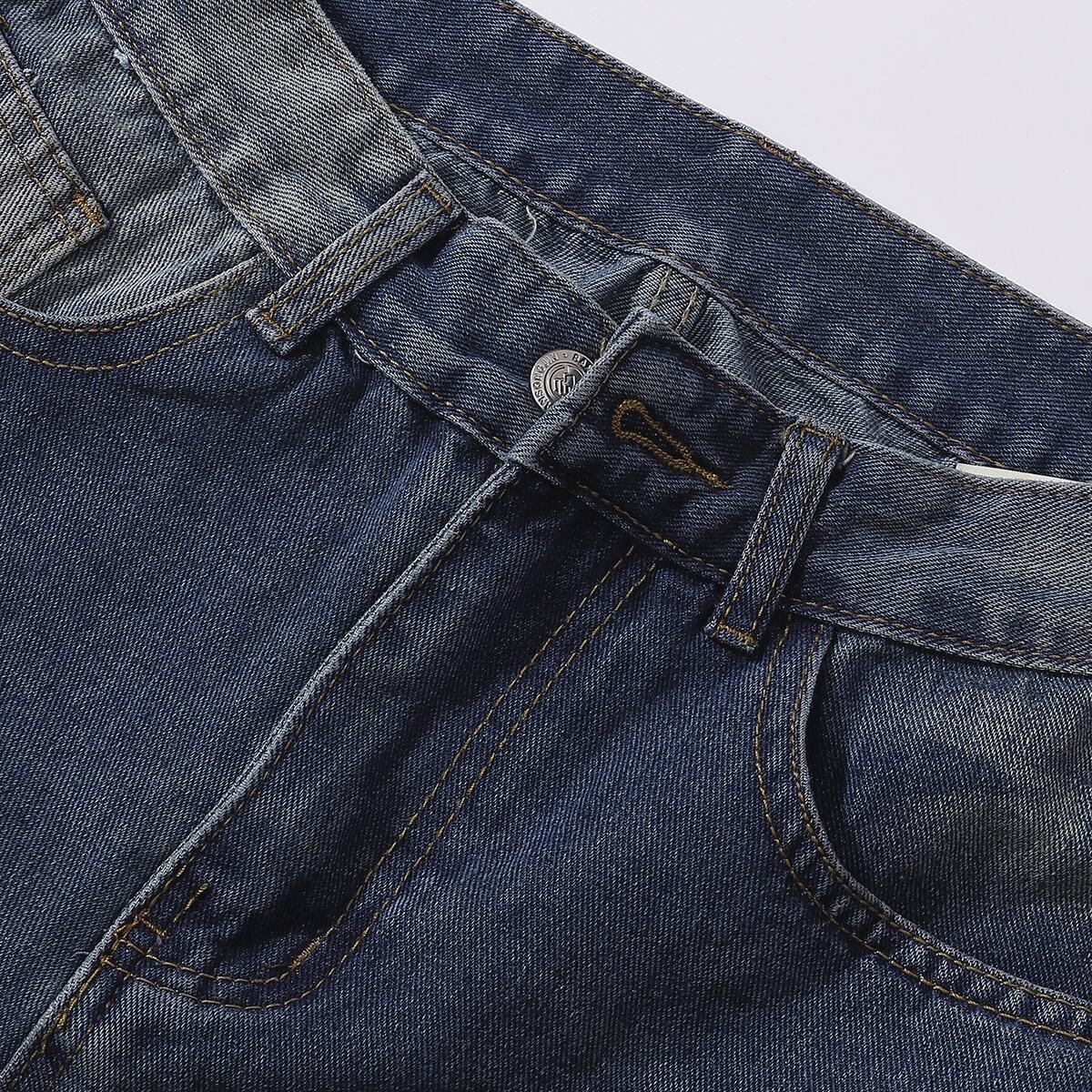 Cartoon Patchwork Distressed Barrel Jeans