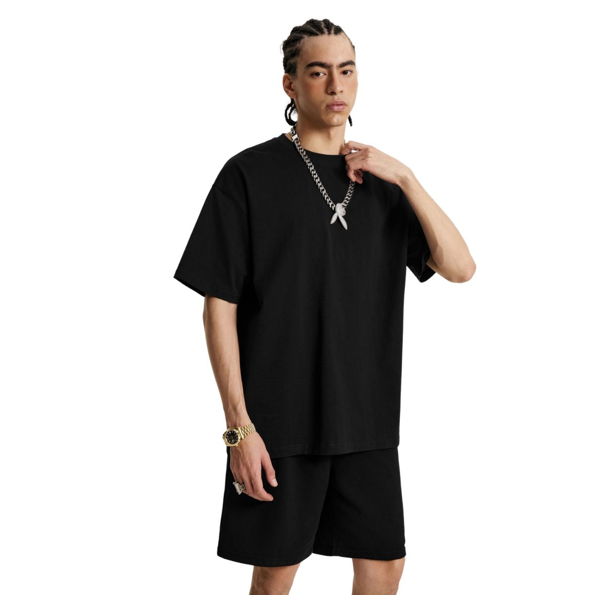 Camiseta básica de manga corta preencogida de 7 oz