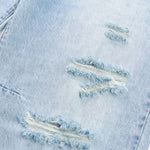 Vintage Washed Ripped Wide Leg Straight Denim Jeans