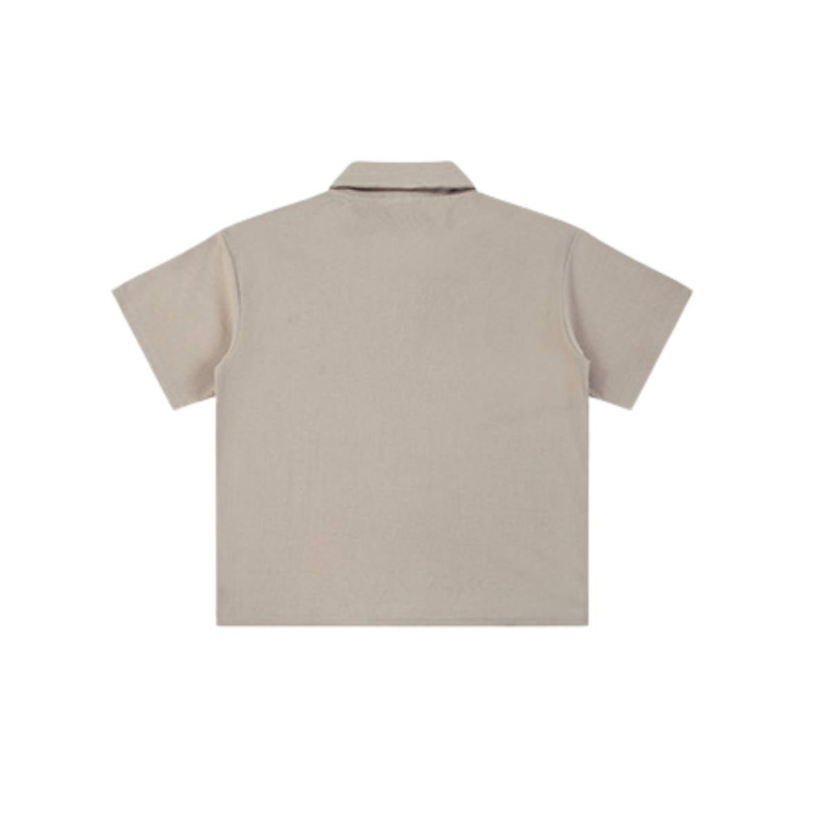 Waffle Knit Lapel Polo T Shirt