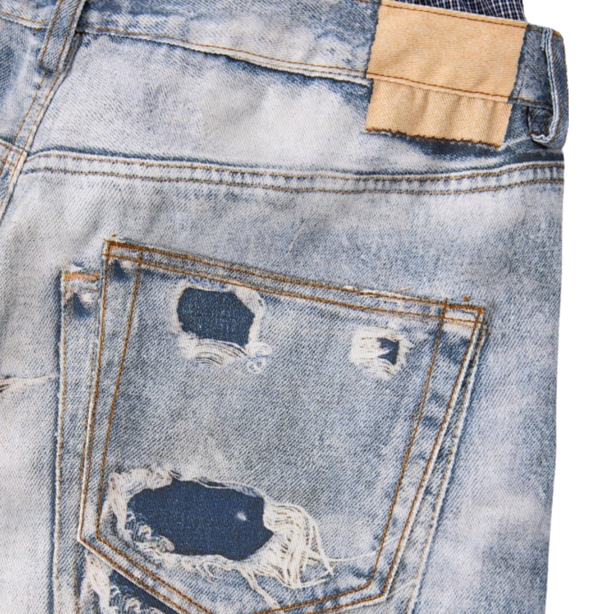 West Coast Double Waist Denim Texture Wide Leg Pants