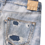 West Coast Double Waist Denim Texture Wide Leg Pants
