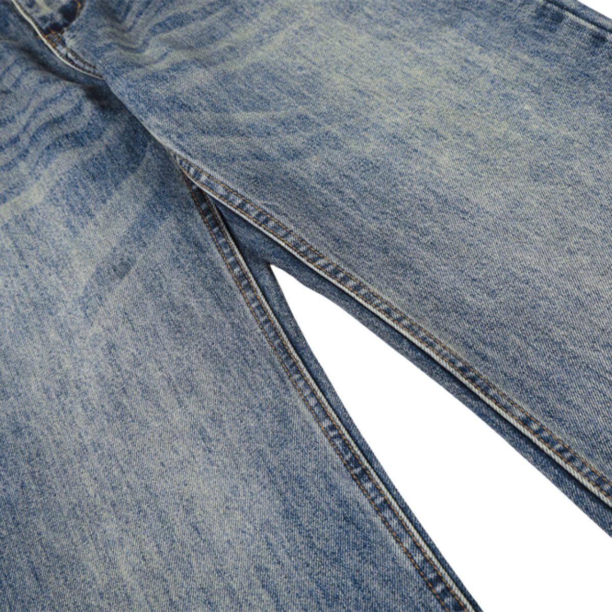 Men's Mid-Rise Straight-Leg Washed Denim Pants �Vintage Casual