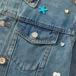 Colorful Buttoned Denim Trucker Jacket