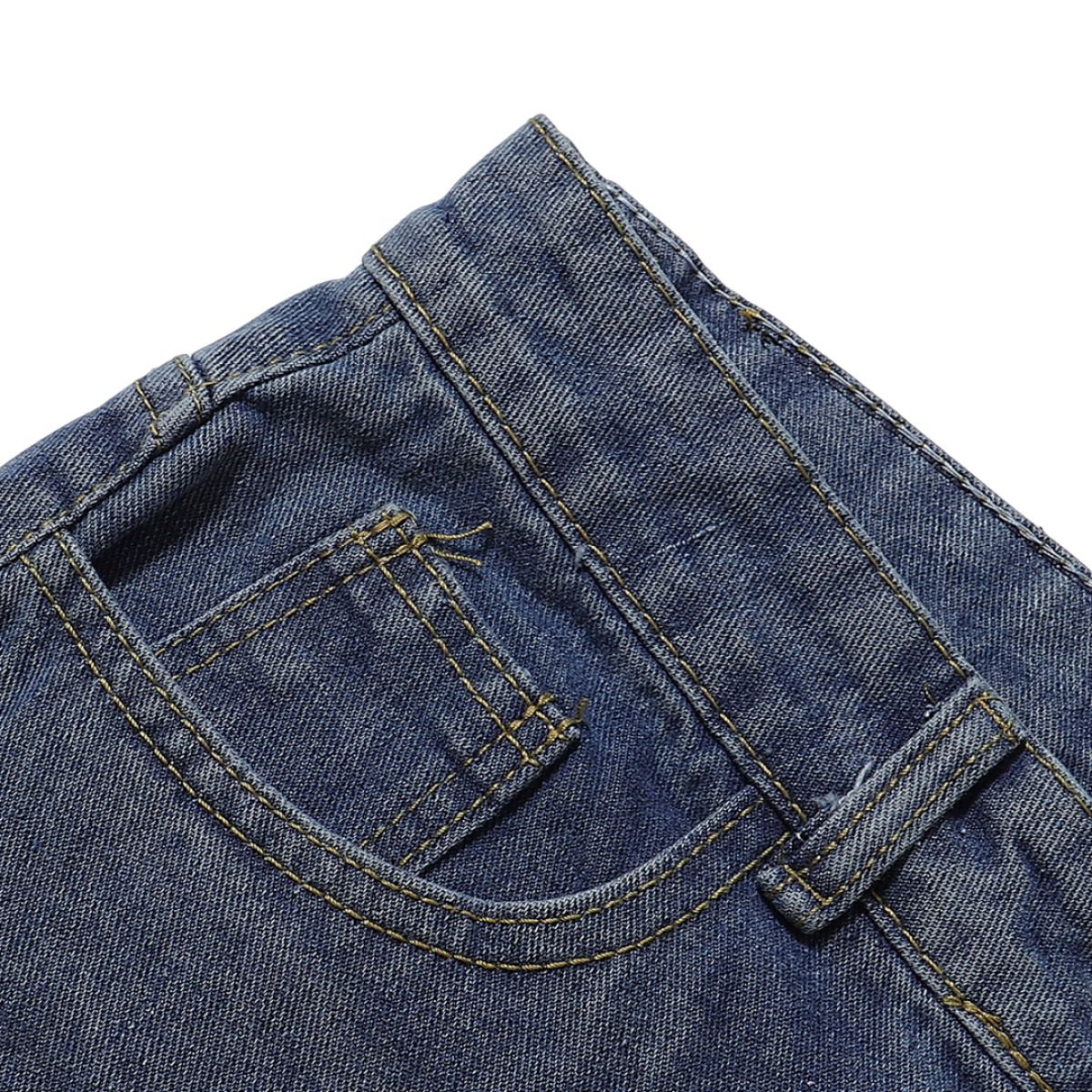 Vintage Washed Baggy Straight-Leg Denim Jeans