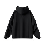 Hooded Terry Sweatshirt With Stacked Ruched Cuffs