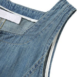 Falda vaquera con bordado de perlas y lavado vintage