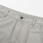 Deconstructed Curved Wide‑Leg Cargo Pants
