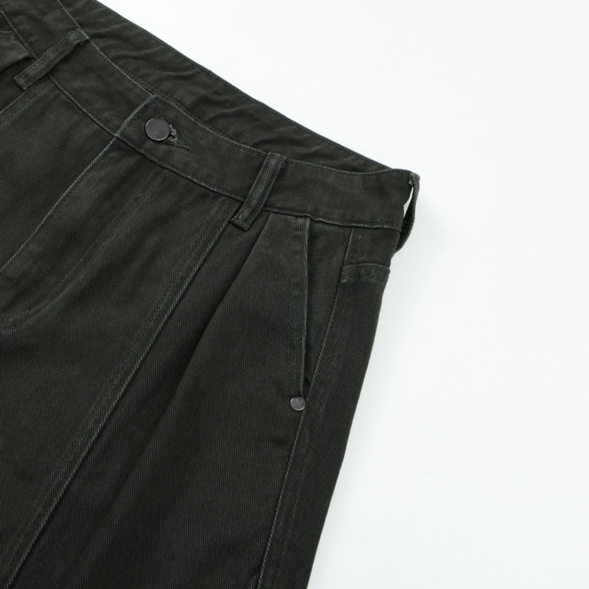 Relaxed Fit Seam Accent Wide‑Leg Trousers