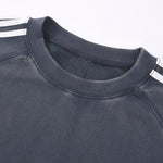 Contrast-Strap Sleeves Cotton Sweatshirt