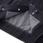 Unisex Textured Silhouette Slim Fit Workwear Denim Jacket