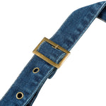 Halter Neck Fitted Denim Midi Dress