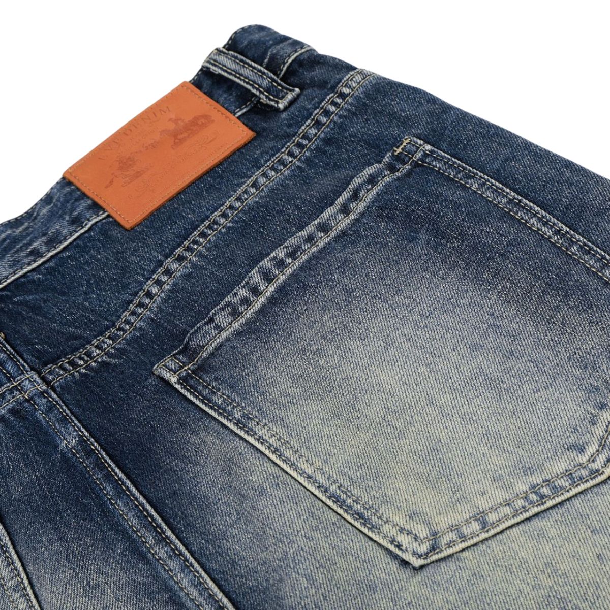 Vintage Washed Distressed Flare Jeans